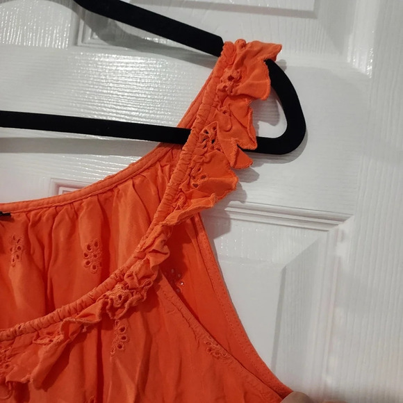 Torrid Nasturtium Eyelet Ruffle Tie Front Tank Top in Size 2 - 18/20 - Picture 9 of 13